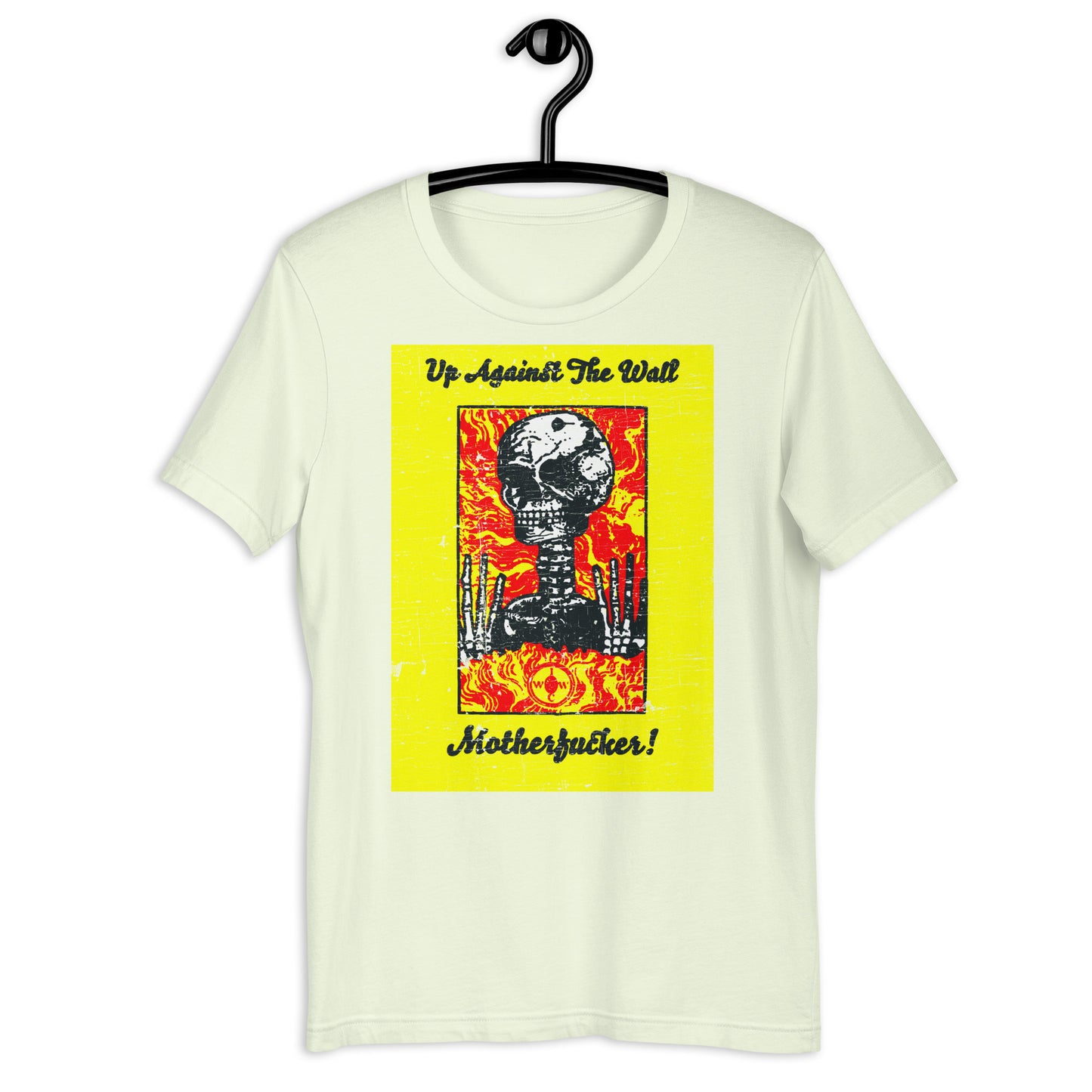 UAW/MF Black Mask Up Against the Wall Radical Street Art Tribute | Anarchist Revolution Softstyle Unisex Tee