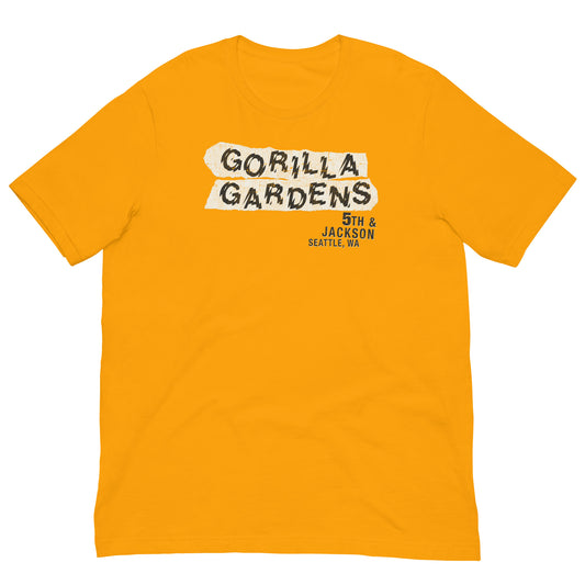 GORILLA GARDENS Rock Theater Seattle Grunge Scene Vintage Distressed Graphic Unisex Softstyle Tee