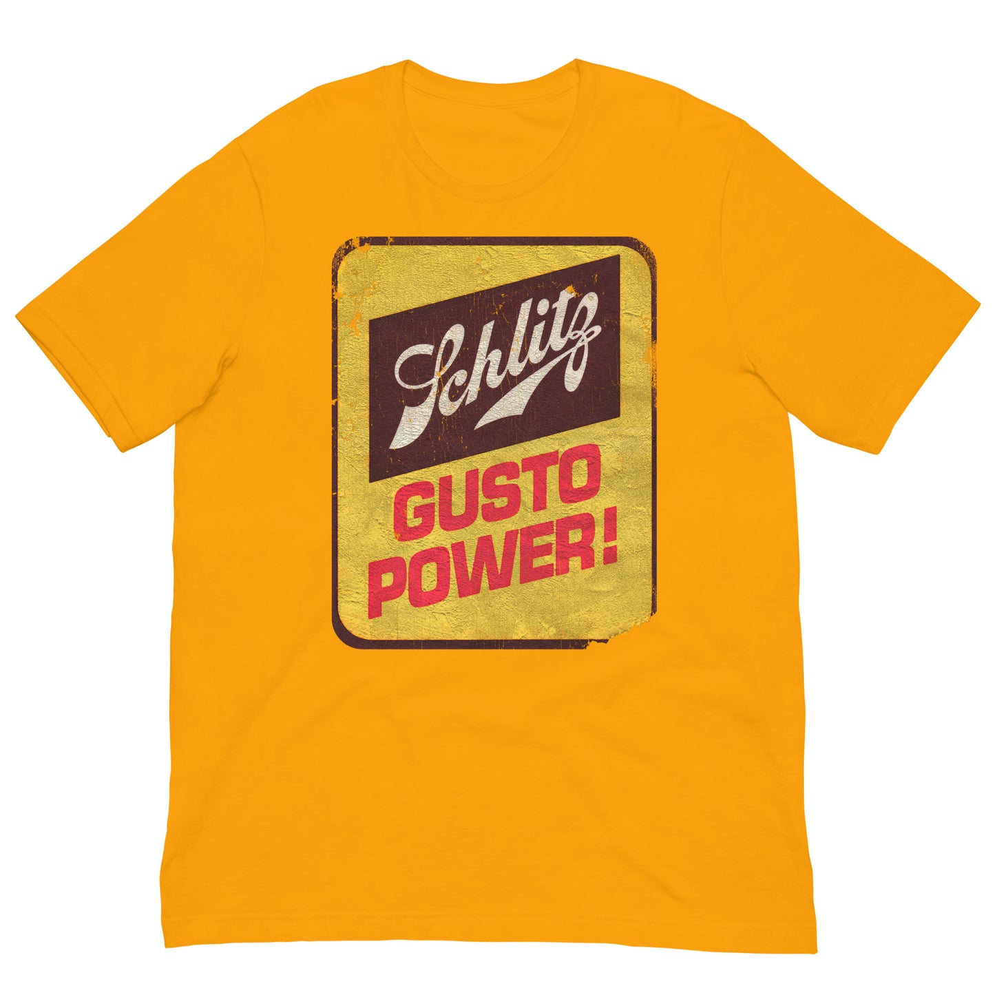 Schlitz Gusto Power! Vintage Distressed Unisex Softstyle Tee