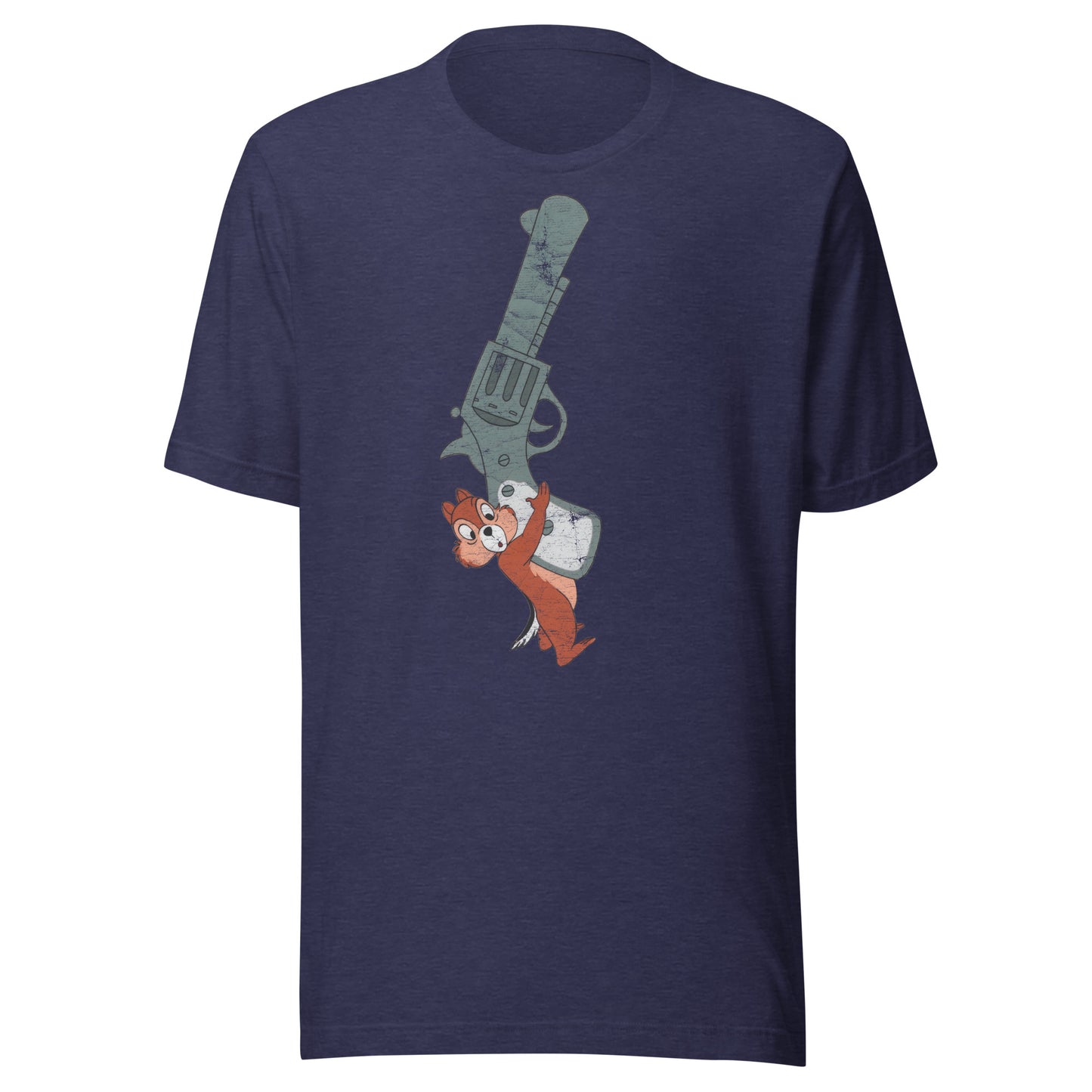 Chipmunk With A Gun Distressed Softstyle Unisex Tee