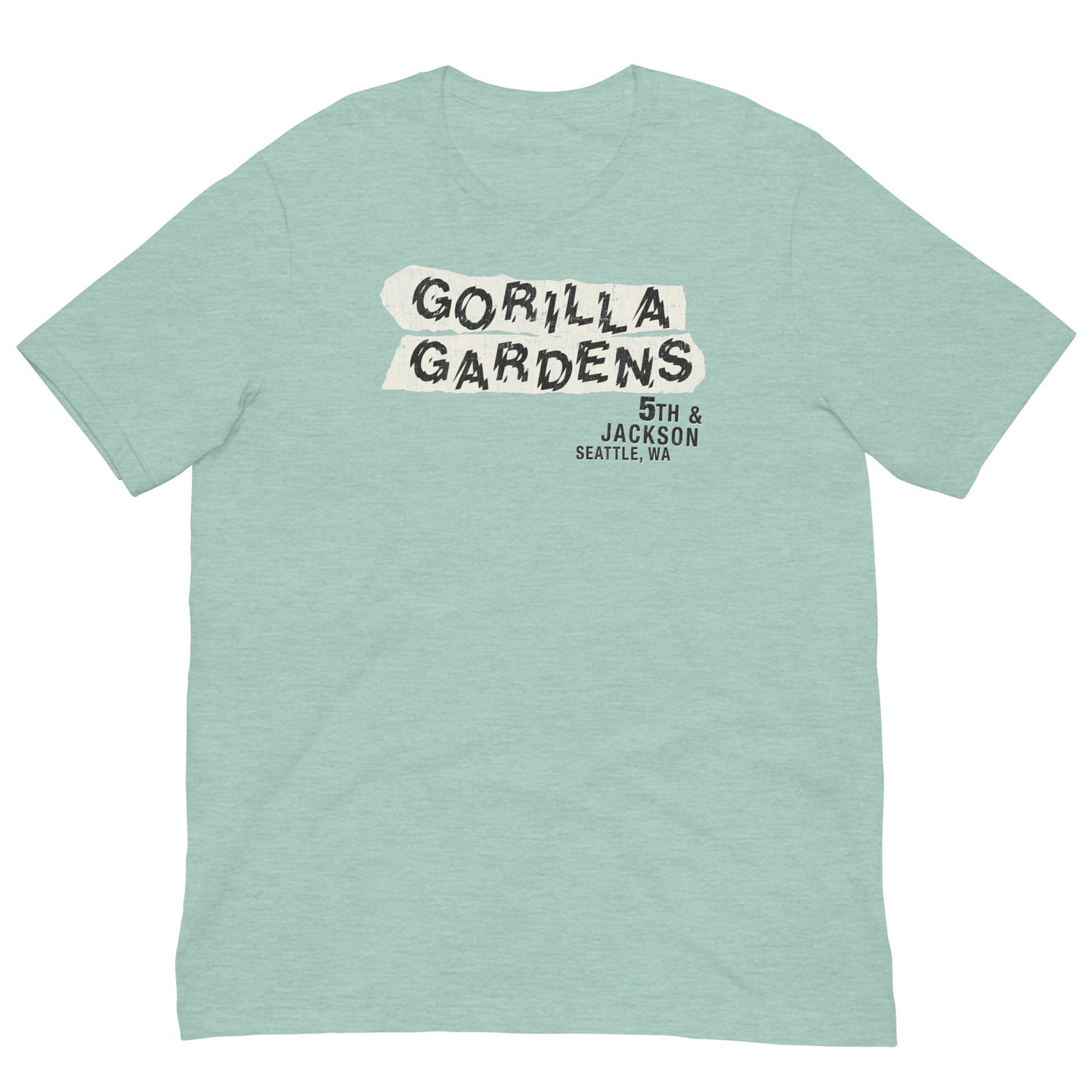 GORILLA GARDENS Rock Theater Seattle Grunge Scene Vintage Distressed Graphic Unisex Softstyle Tee