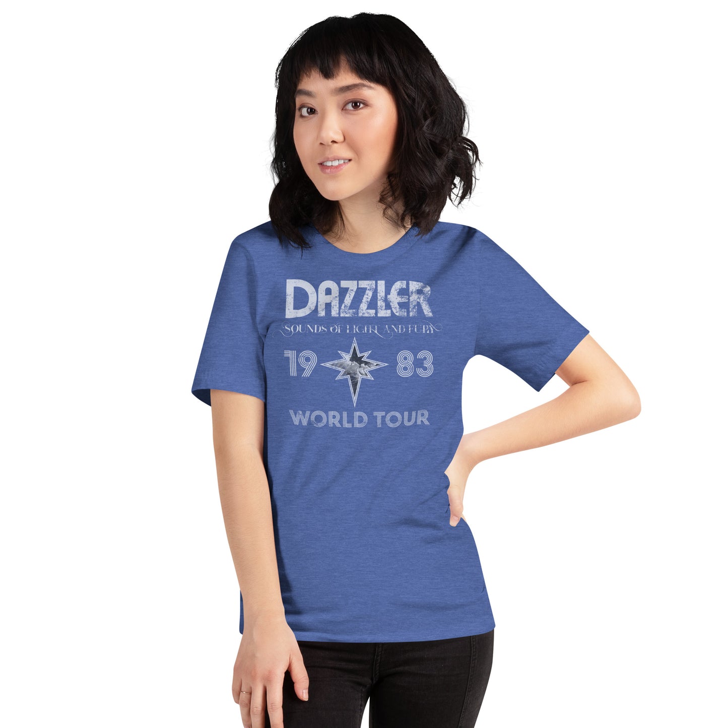 DAZZLER Sounds of Light and Fury 1983 World Tour Distressed Softstyle Unisex T-Shirt