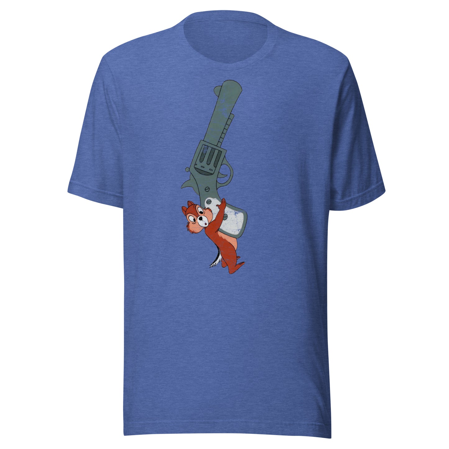 Chipmunk With A Gun Distressed Softstyle Unisex Tee