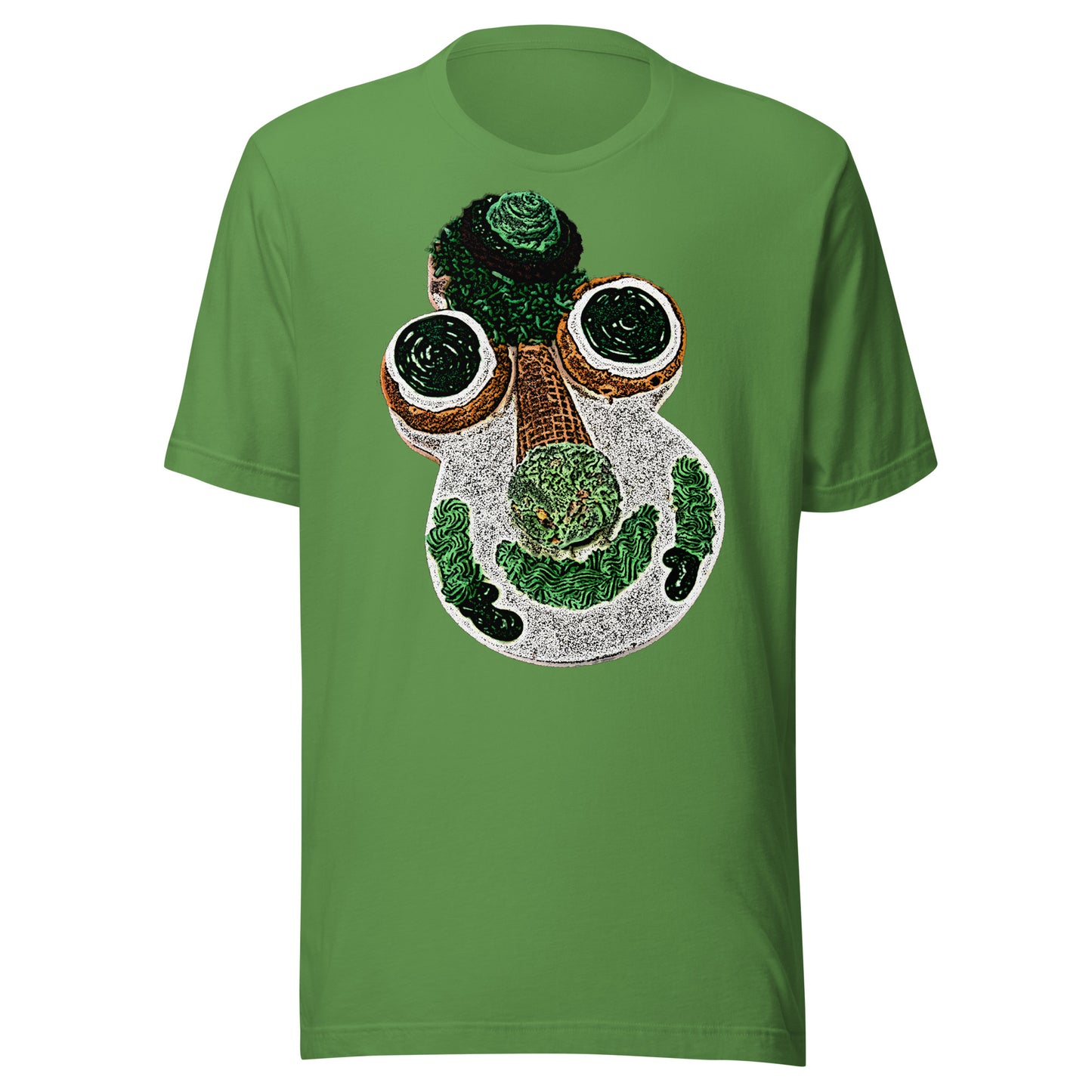 Cookie O'Puss Screen Print Ice Cream Cake Mascot Irish St. Patricks' Day Softstyle Unisex Tee