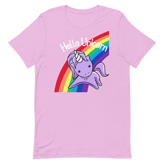 Hello Unicorn Cute Pastel Rainbow Fantasy Altered Carbon Softstyle Unisex T-Shirt