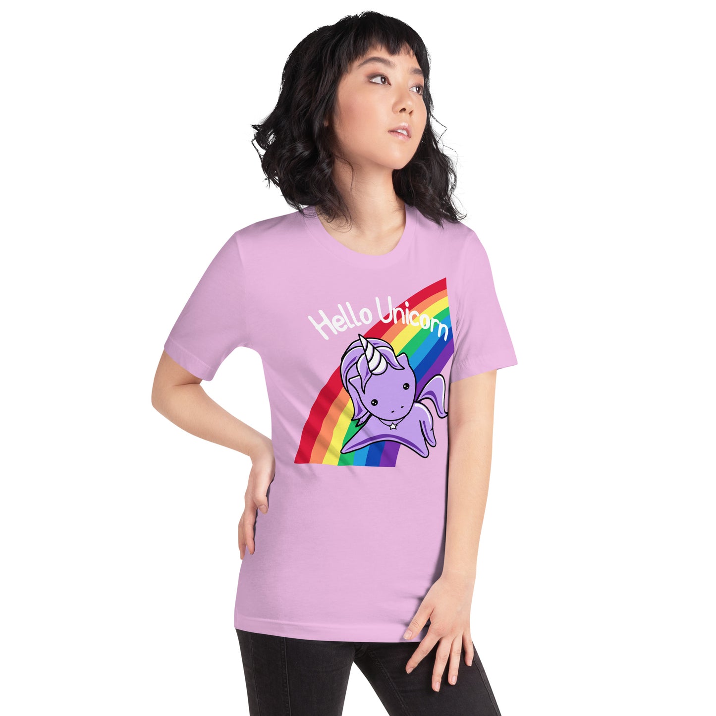 Hello Unicorn Cute Pastel Rainbow Fantasy Altered Carbon Softstyle Unisex T-Shirt