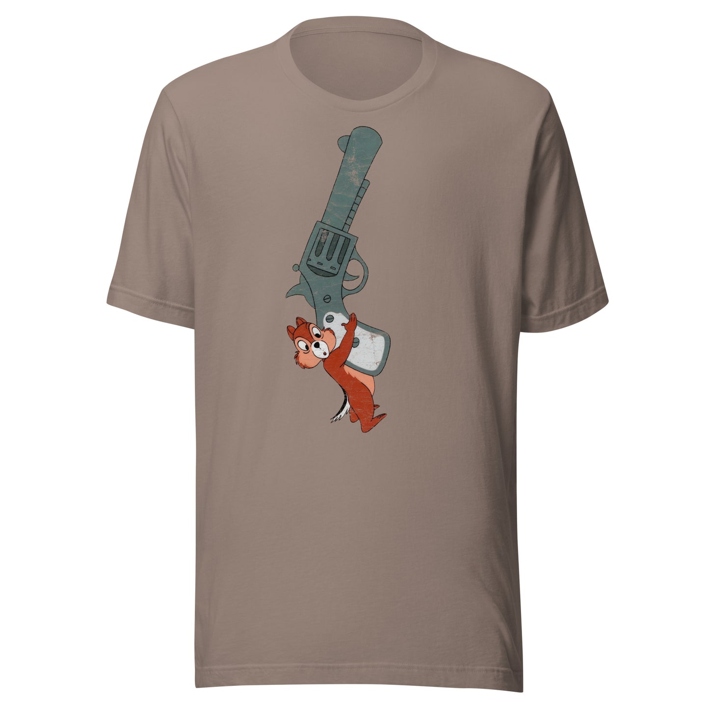 Chipmunk With A Gun Distressed Softstyle Unisex Tee