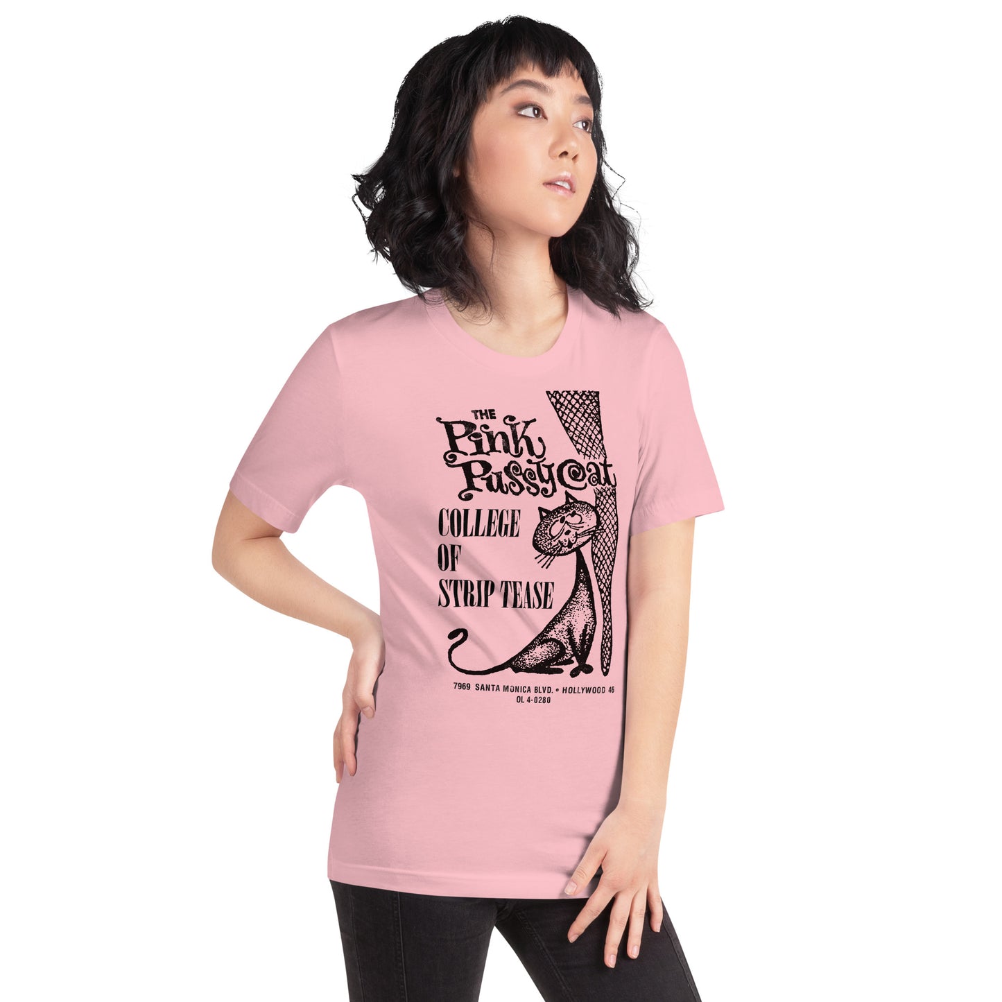 Pink Pussycat College of Strip Tease, Hollywood, CA Distressed Softstyle Tee