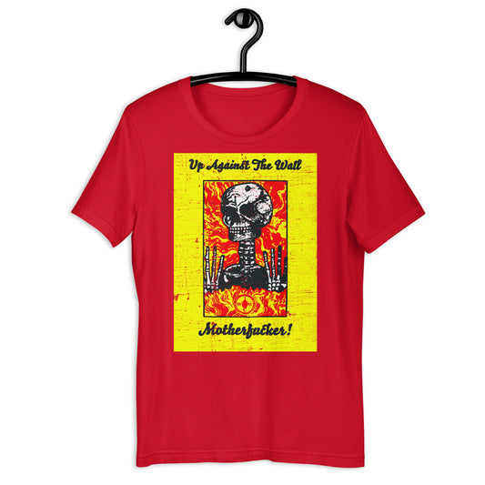 UAW/MF Black Mask Up Against the Wall Radical Street Art Tribute | Anarchist Revolution Softstyle Unisex Tee