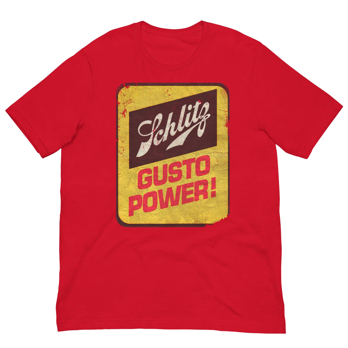 Schlitz Gusto Power! Vintage Distressed Unisex Softstyle Tee