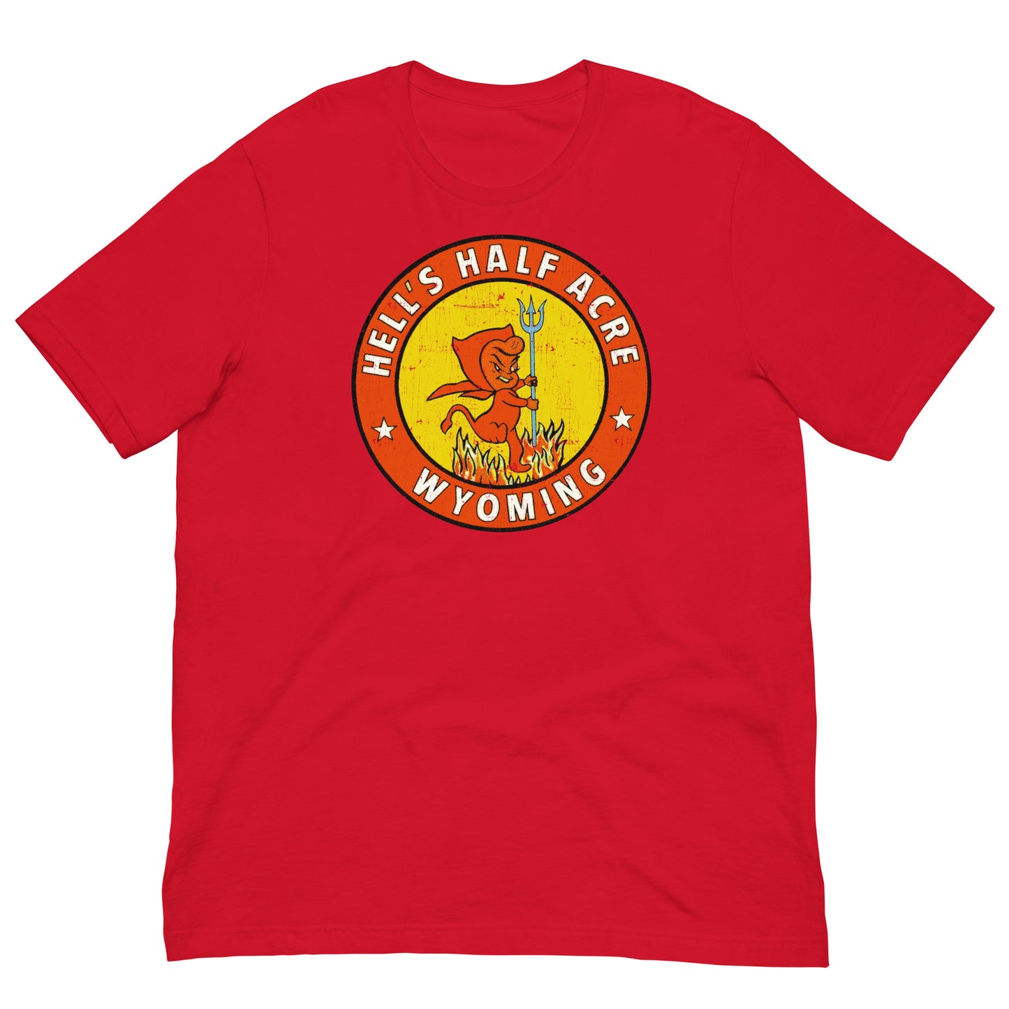 Hell’s Half Acre Wyoming Vintage Devil Retro Travel Souvenir Softstyle Unisex T-Shirt