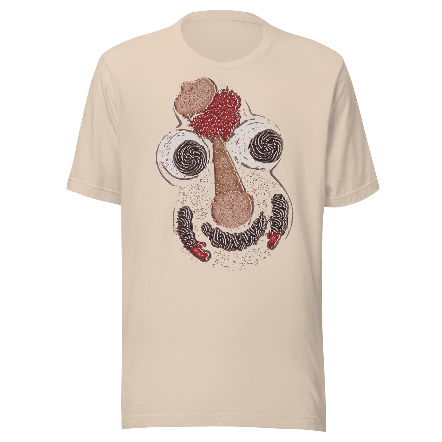 Cookie Puss Screen Print Ice Cream Cake Mascot Softstyle Unisex Tee