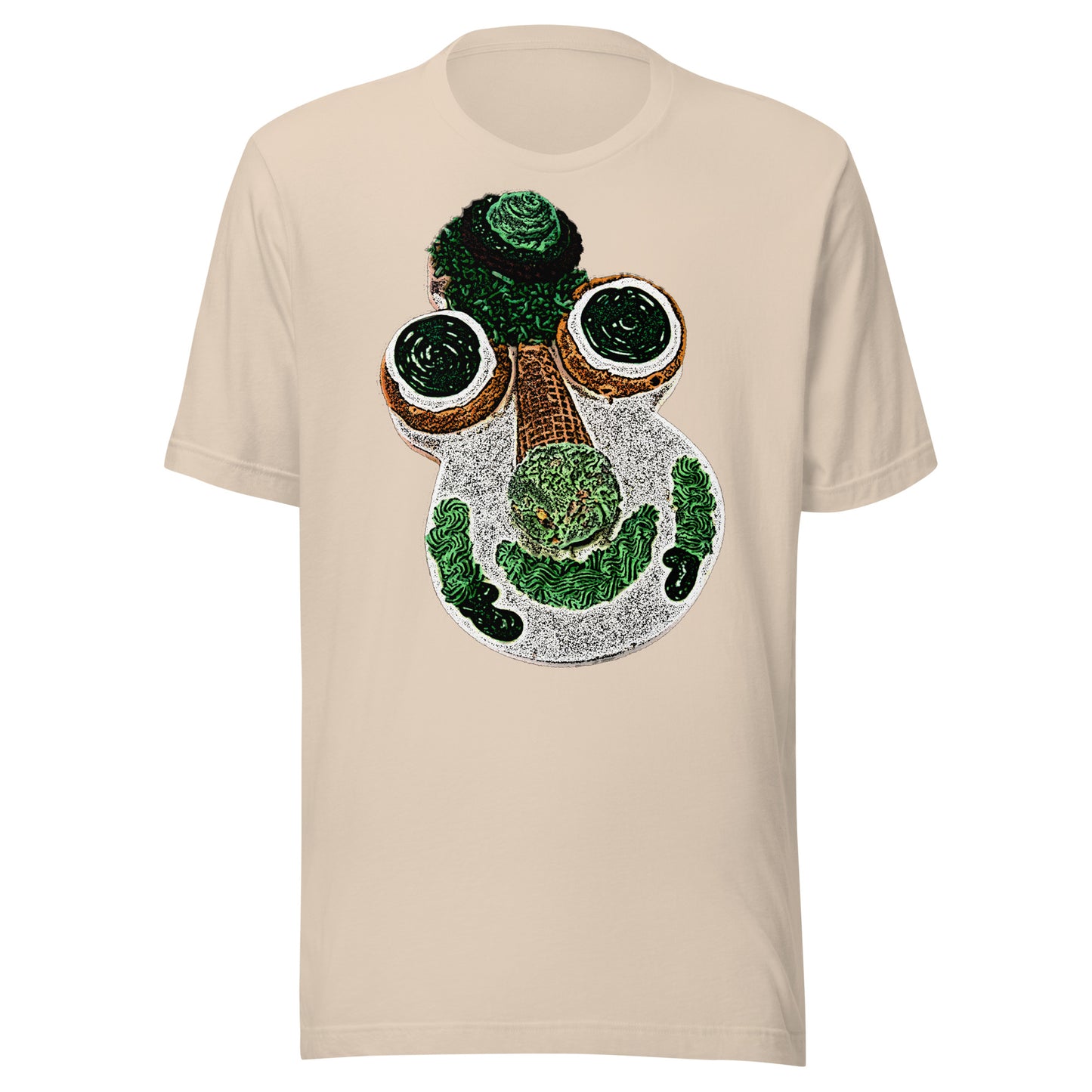 Cookie O'Puss Screen Print Ice Cream Cake Mascot Irish St. Patricks' Day Softstyle Unisex Tee