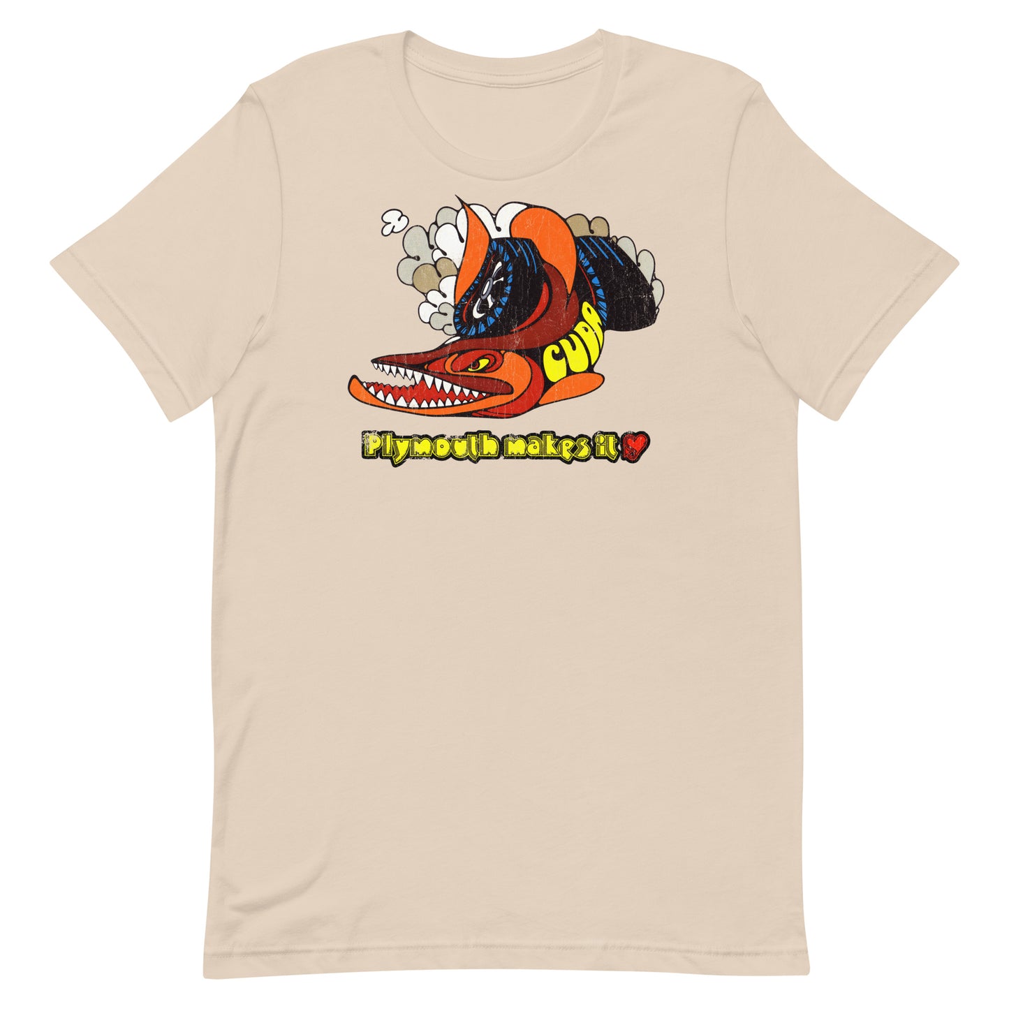 Barracuda Classic Muscle Car Logo Distressed Vintage Unisex Softstyle Tee