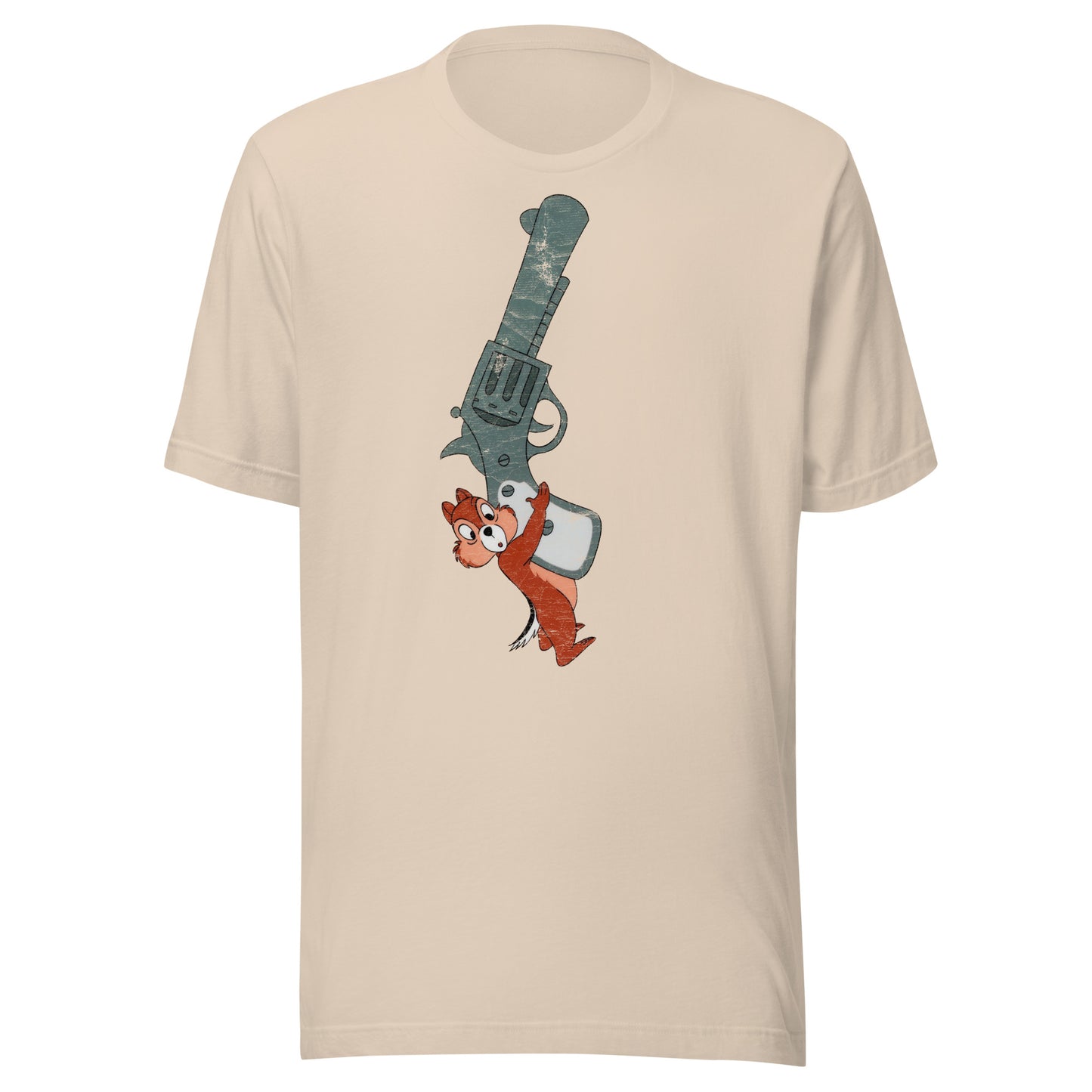 Chipmunk With A Gun Distressed Softstyle Unisex Tee