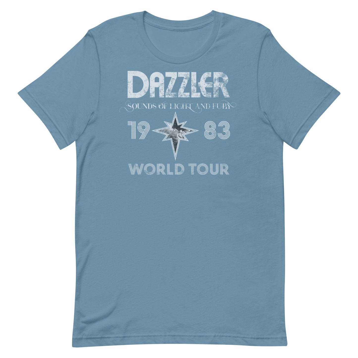 DAZZLER Sounds of Light and Fury 1983 World Tour Distressed Softstyle Unisex T-Shirt