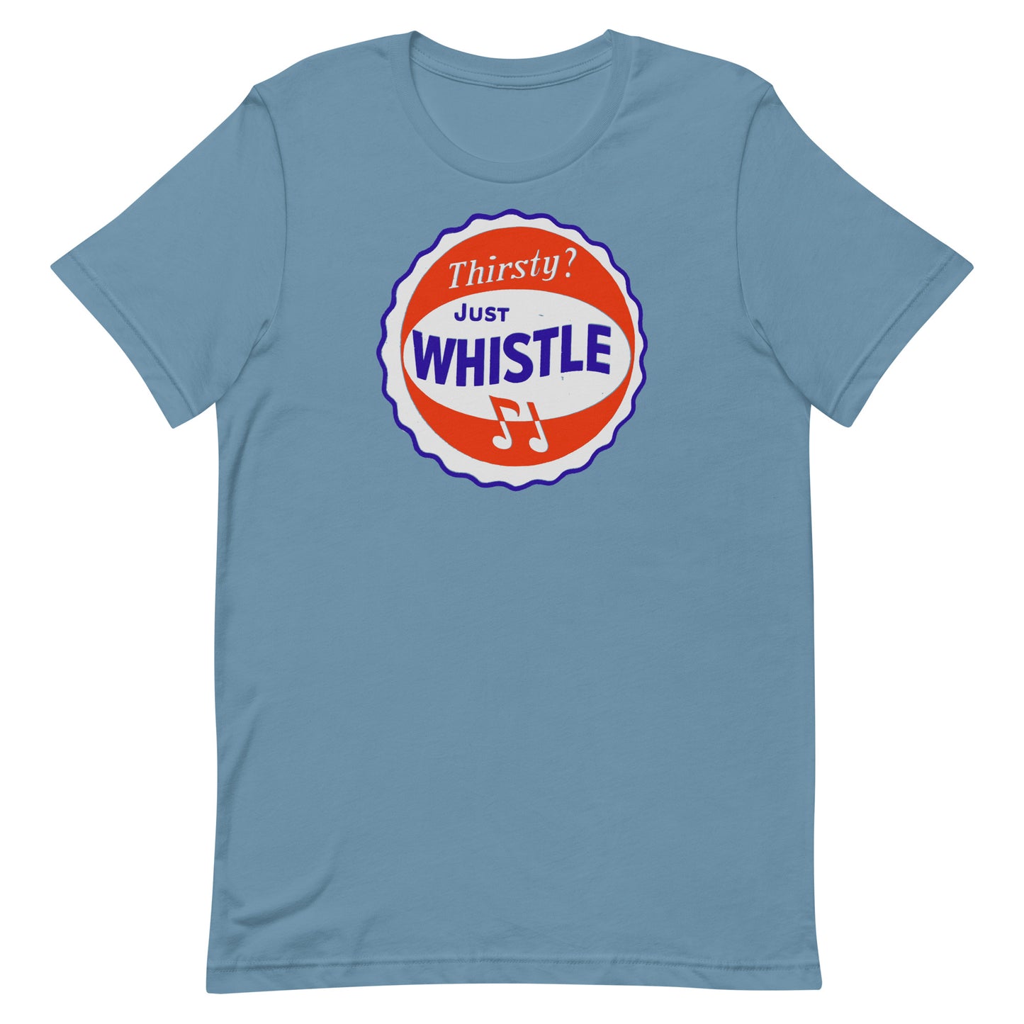 Thirsty? Just Whistle Soda Vintage Screen Print Softstyle Unisex Tee