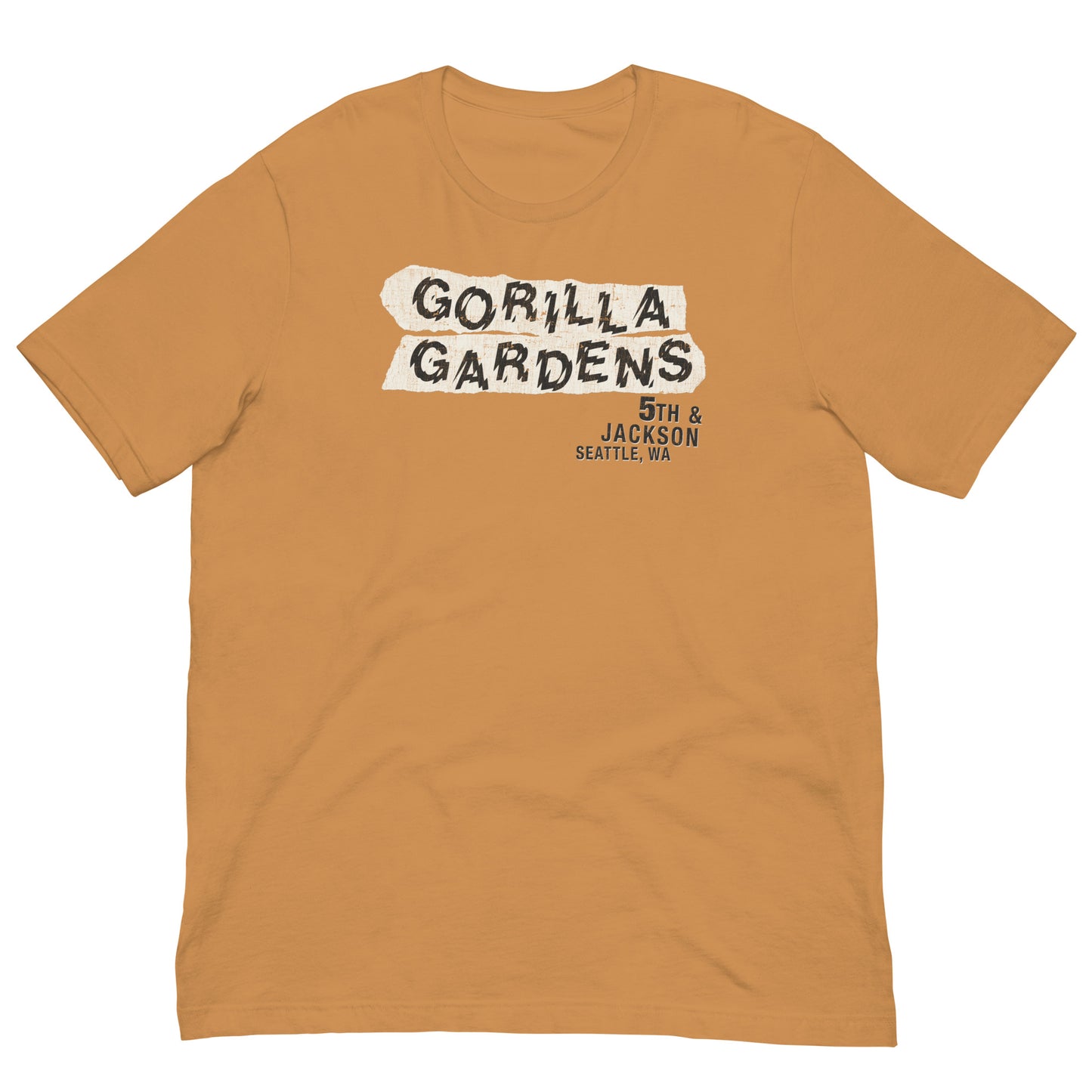 GORILLA GARDENS Rock Theater Seattle Grunge Scene Vintage Distressed Graphic Unisex Softstyle Tee