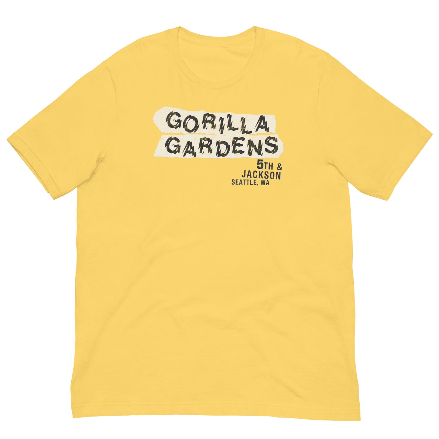 GORILLA GARDENS Rock Theater Seattle Grunge Scene Vintage Distressed Graphic Unisex Softstyle Tee
