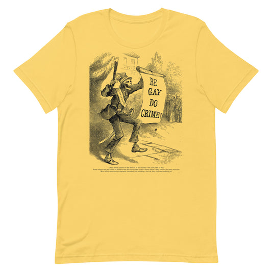 Be Gay Do Crime Punk Rock Skeleton LGBTQ+ Activist Rebel Pride Softstyle Unisex T-Shirt