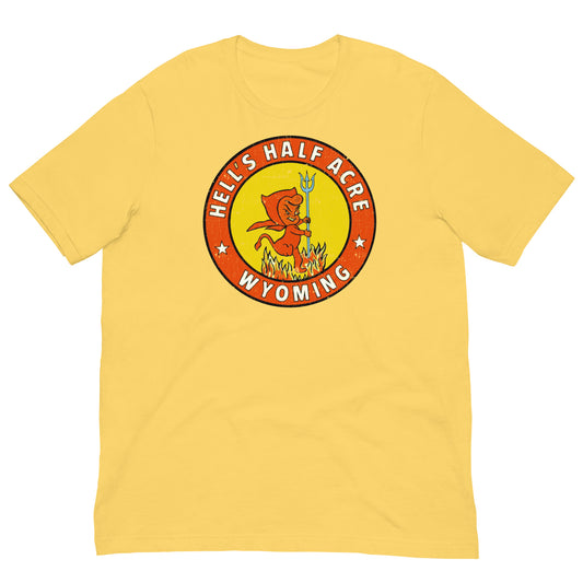 Hell’s Half Acre Wyoming Vintage Devil Retro Travel Souvenir Softstyle Unisex T-Shirt
