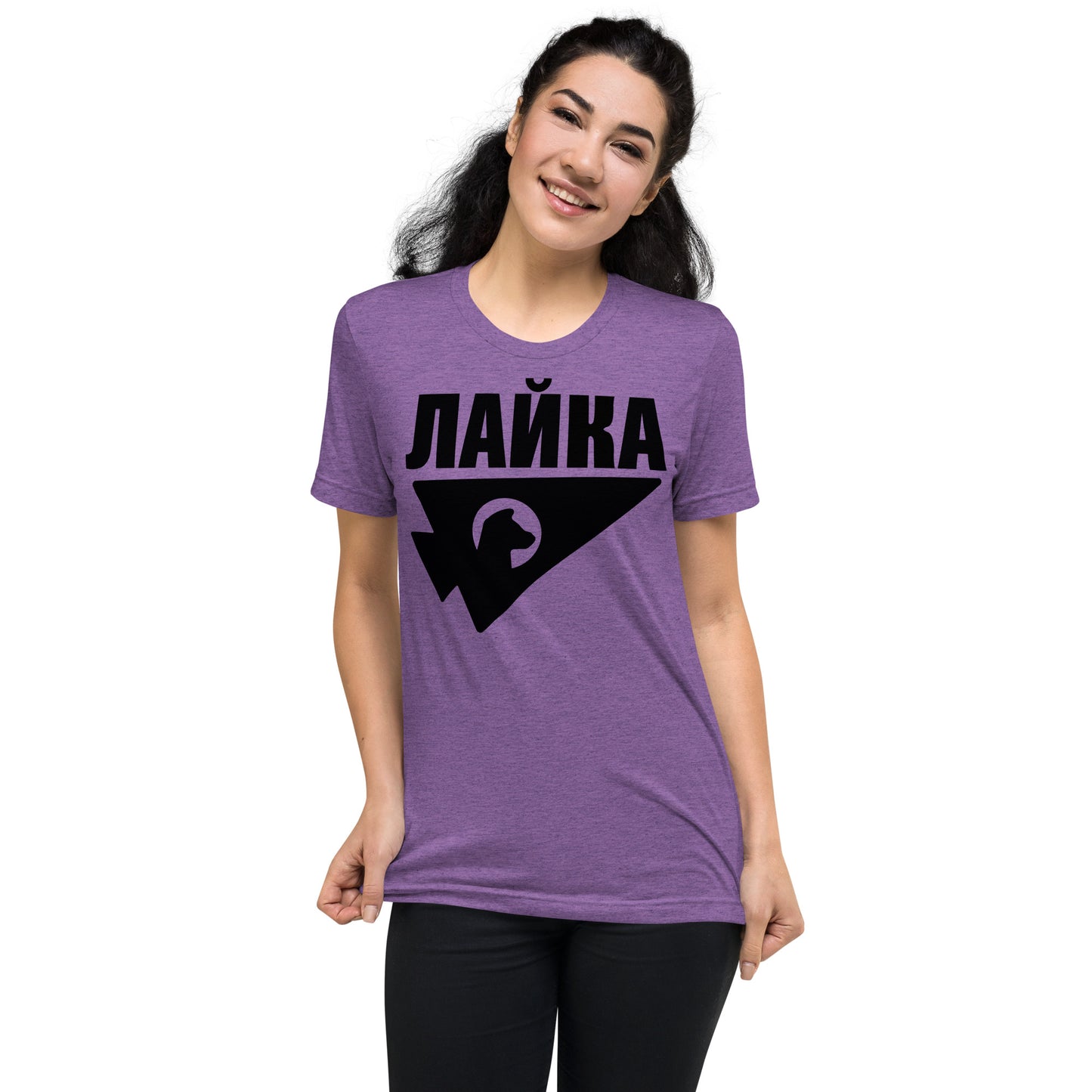 LAIKA The Russian Space Dog Cosplay As Worn by Kate Bishop ЛАЙКА Short Sleeve Tri-Blend T-Shirt
